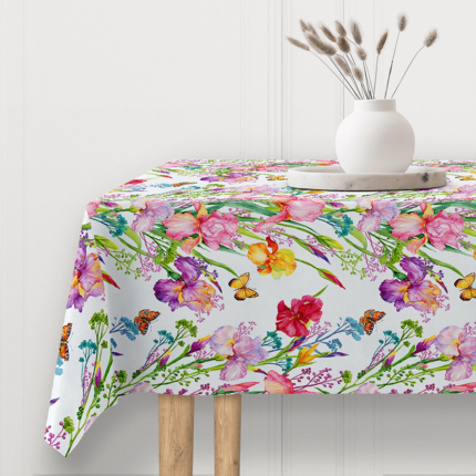 Mantel antimanchas flores