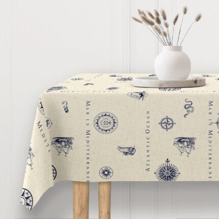 Mantel blanco de estilo marinero clásico – Eumule