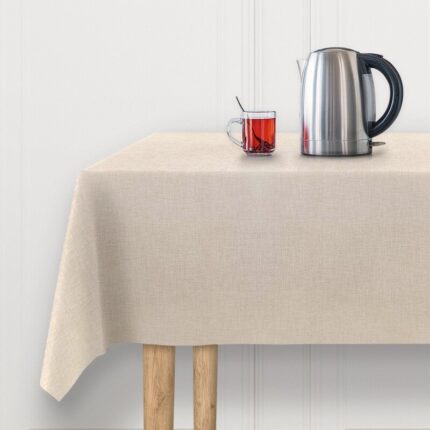Mantel blanco con textura de lino en una mesa – Eumule