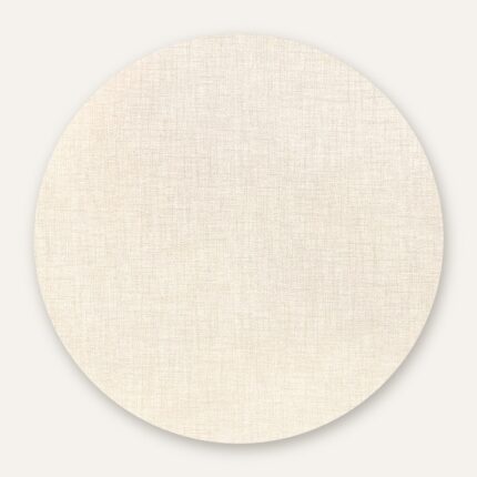 Mantel redondo blanco con textura de lino – Eumule